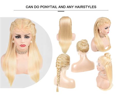 Blonde Full Lace Wig Human Straight Hair