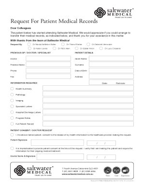 Fillable Online Sample Letter To Request Medical Records From Doctors