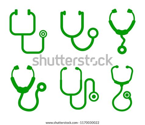 Set Stethoscopes Icons Stock Vector Stock Vector Royalty Free