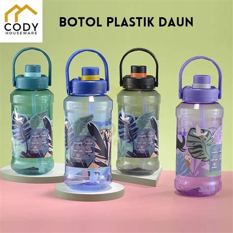 Jual Botol Plastik Motif Daun Botol Minum Jumbo Ml Shopee Indonesia