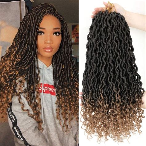 Prices May Vary Hair Material Goddess Locs Crochet Hair Braids Curly Faux Locks Crochet Hair