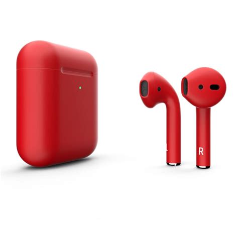 Купить AirPods 2 красные матовые с беспроводным чехлом в Москве. Цена ...