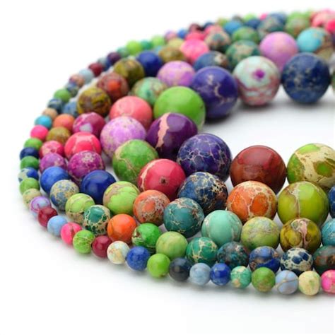 Multicolor Sea Sediment Jasper Beads M Mm Mm Mm Regalite Etsy