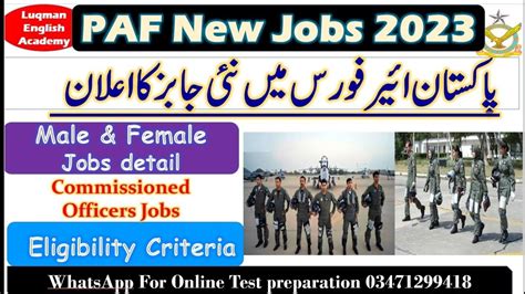 Paf New Jobs Pakistan Airforce Jobs 2023 Commissioned Officer Jobs In