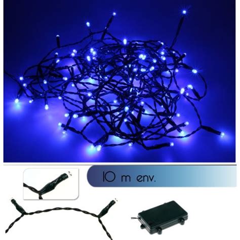 Guirlande lumineuse pile extérieur 100 LED Bleu Déco Noel