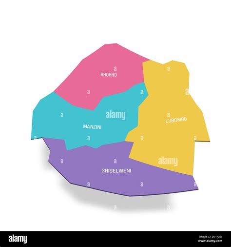 Eswatini Political Map Of Administrative Divisions Regions D