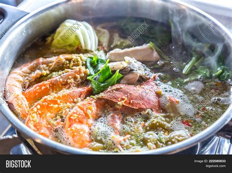 Seafood Spicy Hot Pot Image Photo Free Trial Bigstock