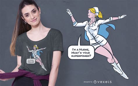 Nurse Superhero T-shirt Design Vector Download