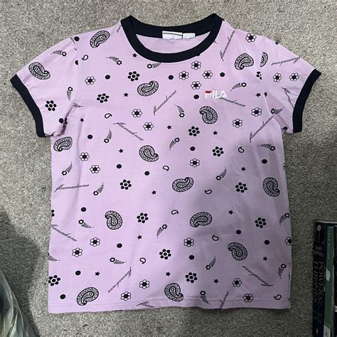 Fila Women S Pink T Shirt Depop