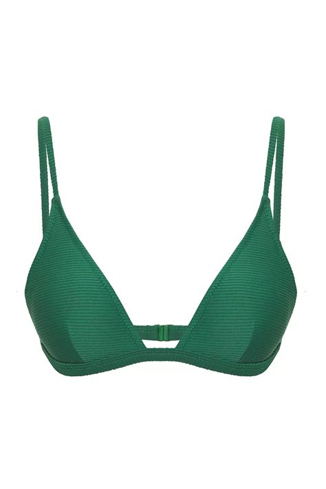 Buy Trendyol Green Triangle Textured Core Bikini Top Online ZALORA