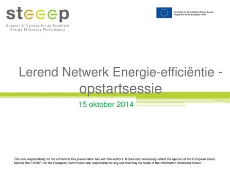 Ppt Lerend Netwerk Energie Efficiëntie Opstartsessie Powerpoint