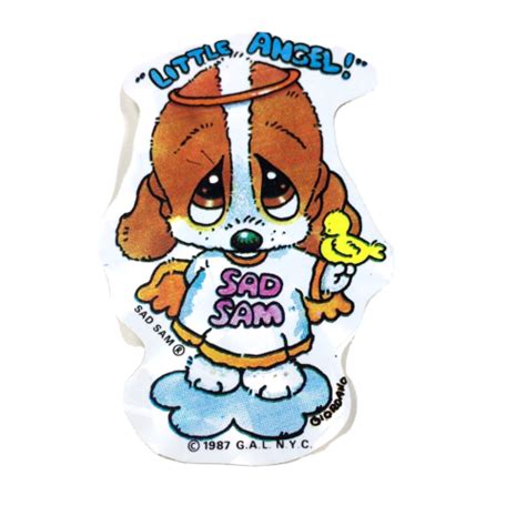 Vintage 80s Sticker Prism Sad Sam 1987 Giordano Art Little Angel Ebay