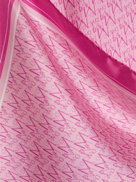 Magda Butrym Monogram Print Silk Scarf Pink FARFETCH