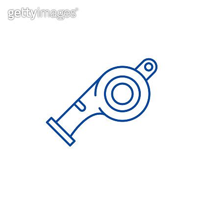 Whistle Line Icon Concept Whistle Flat Vector Symbol Sign Outline