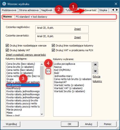 Subiekt GT Jak dodać kod dostawy do wydruku faktury VAT sprzedaży