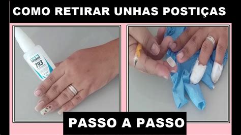 Como remover unhas postiças Como tirar a cola fácil YouTube