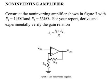 Solved Noninverting Amplifier Construct The Noninverting