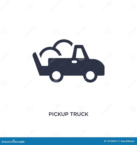 Icono De La Camioneta Pickup En El Fondo Blanco Ejemplo Simple Del