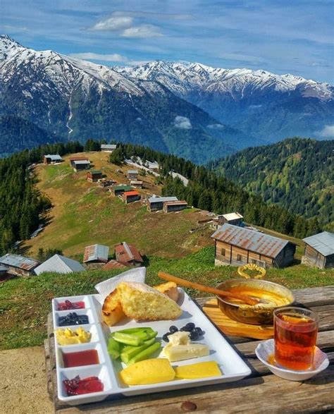 A Morning Portrait Of A Beautiful View Of A Breakfast Table From The