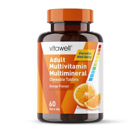 Adult Chewable Multivitamin Tablets Orange Vitawell Vitamins