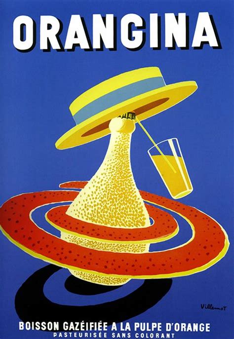 Orangina By Bernard Villemot Vintage Advertising Poster Advertising