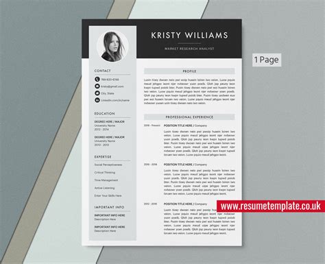 Mac Pages Modern Resume CV Template Cover Letter Curriculum Vitae