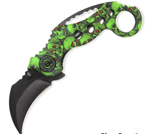 Tiger Usa Spring Assisted Knife Green Skull Cammo Panther Wholesale