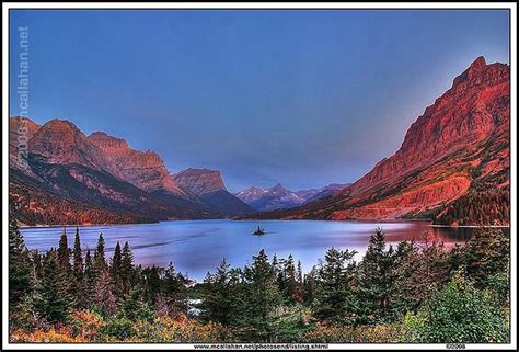 Sunrise On Wild Goose Island Glacier National Park Montana Usa