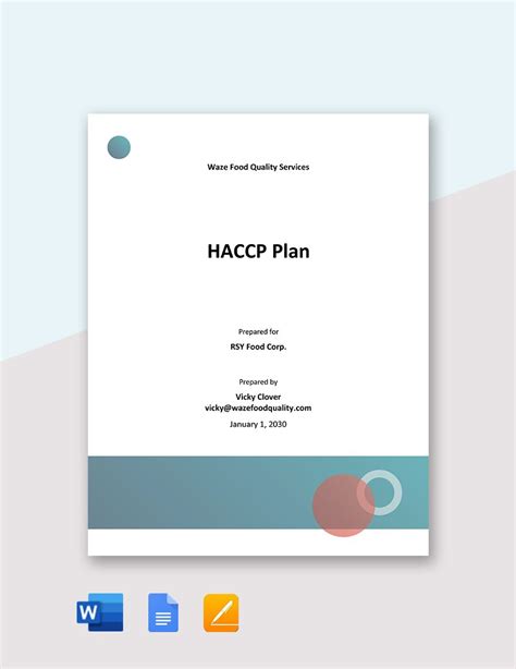 Simple HACCP Plan Template in PDF, Word, Pages, Google Docs - Download ...