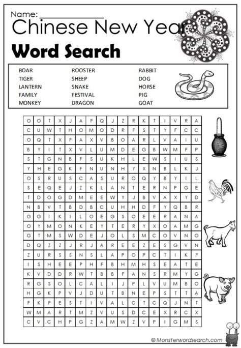 Chinese New Year Word Search