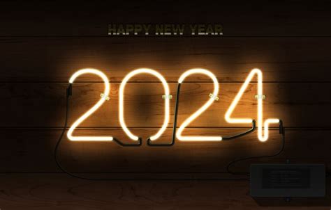 Wallpaper new year, neon, happy new year, neon sign, 2024year, 2024 ...