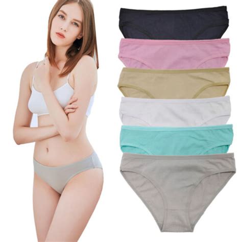 Pack Womens Cotton Panties Sexy Bikini Underwear Seamless Full Lingeries Brief Ebay