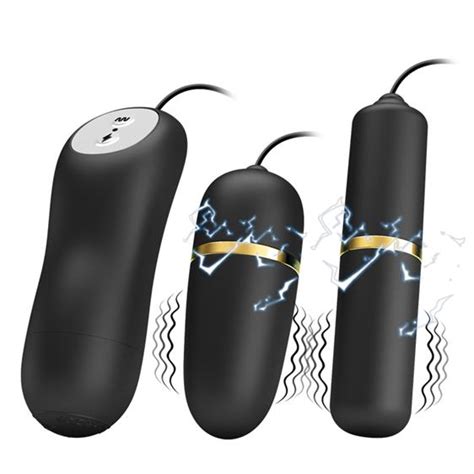 Pretty Love Electric Stimulation Double Vibro Bullet Black Sex Toys