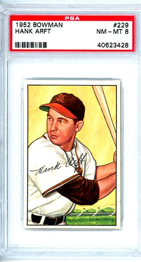 1952 Bowman Hank Arft 229 PSA 8 Browns 656 EBay