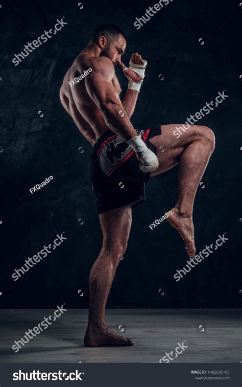 Muscular Handsome Fighter Naked Torso Demonstraiting Stock Photo Shutterstock
