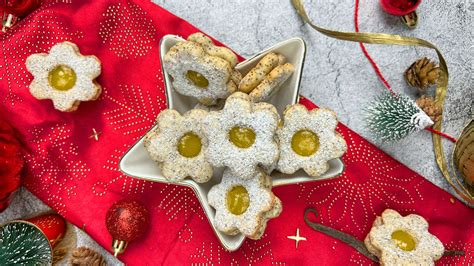 Weihnachtsgebäck Rezept Mohn Zitronen Plätzchen mit Lemon Curd