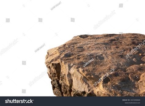 Rock Cliff Isolated On White Background Stock Photo 2223200669