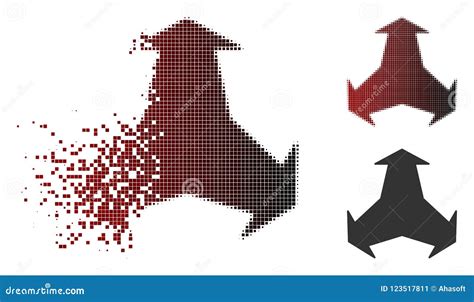 Dust Pixel Halftone Directions Icon Stock Vector Illustration Of