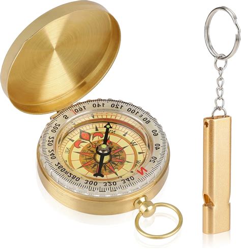 Camping Survival Compass With Whistle Hiking Survival Glow