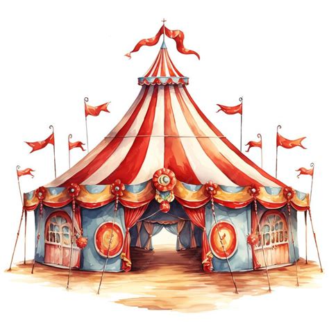 Premium AI Image | beautiful Circus Tent Entrance watercolor Carnival ...