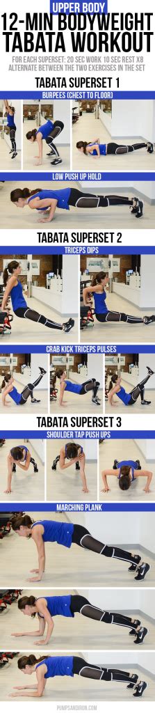 12-Minute Bodyweight Tabata Workout Series: Upper Body (Chest, Arms ...