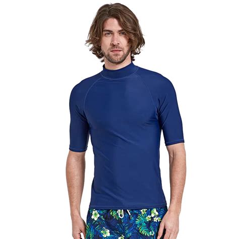 Mens Rash Guard Upf Powerful Water Sun Protection Short Sleeve