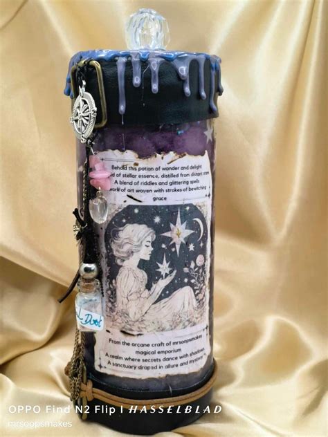 Celestial Nebula Magical Fantasy Hand Made Embellished Apothecary Glass