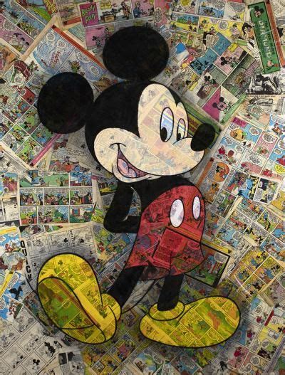 A Mickey Mouse With Newspaper All Over It