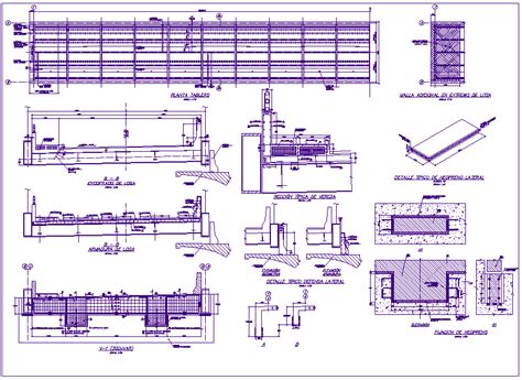 Plan Elevation And Section View Of Bridge Portion With Steel Structure