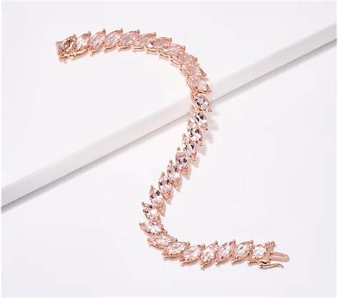 As Is Vault Discoveries Morganite Tennis Bracelet 14k Rose Gold