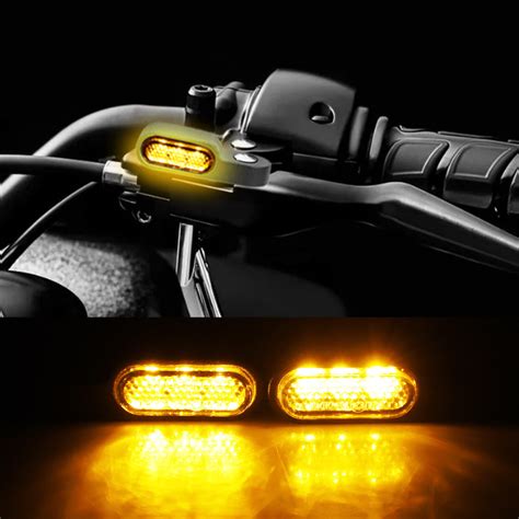 2x Mini Motorcycle Led Turn Signals Blinker Light Indicator Amber Lamp Universal Ebay