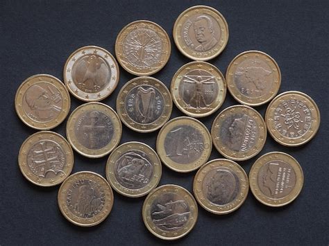 Premium Photo | Euro coins of many countries