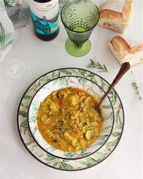 Arroz Caldoso De Pollo Y Champi Ones Cocinando Entre Olivos