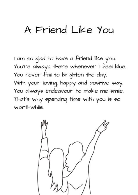 A Friend Like You A4 Poem Print Digital Download Friendship Gift Best ...